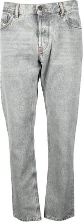 Diesel Light Grey Straight Cotton Jeans