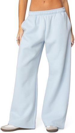 Edikted Bonney Bow Wide Leg Sweatpants in Blue at Nordstrom, Size X-Small