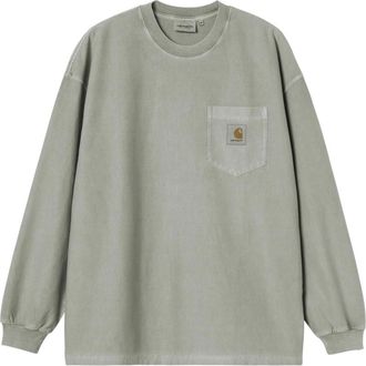 Carhartt Work in Progress Tops, Heren, Groen, XL, Katoen, L/S Loose Pocket T-Shirt