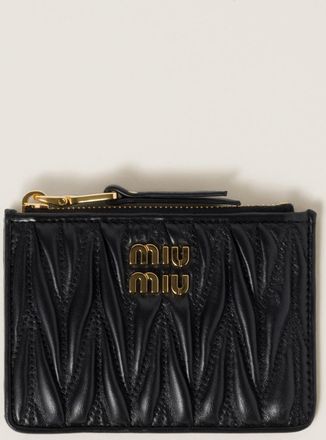 Miu Miu Matelassé nappa leather card holder