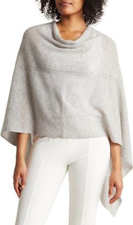 Portolano Cashmere Bow Poncho in Light Heather Grey at Nordstrom Rack