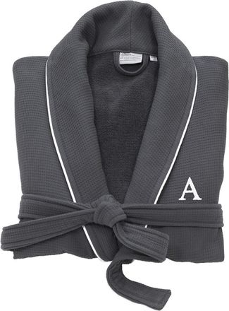 Linum Home Textiles Monogrammed Waffle Terry Bathrobe, (A-Z)