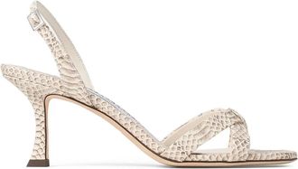 Jimmy Choo London 70mm Elsy sandals - women - Calf Leather/Calf Leather/Calf Leather - 36,5 - Neutrals