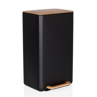 hjh OFFICE Cubo de basura de de 30 litros negro/nogal