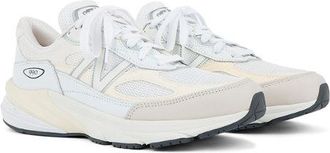 New Balance Unisex Made in USA 990v6 in Bianca, Pelle Scamosciata/Rete, Taglia 40