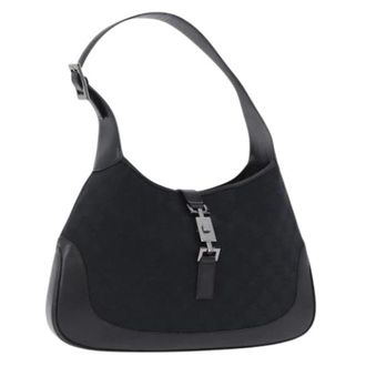 Gucci Pre-owned Vintage GG Canvas Schoudertas - Dames - Pre-owned - Zwart - Maat: ONE Size Leer