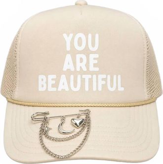 OTTO Unisex - You Are Beautiful Trucker Hat In Tan