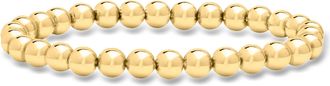 Ross-Simons Italian 6mm 18kt Gold Over Sterling Bead Stretch Bracelet