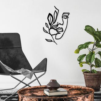 Dmora Cuadro Motaroma, Estructura De Metal, 46x56h Cm Negro