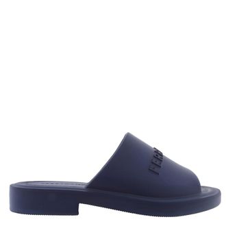 Ferragamo Giuneva Logo Embossed Slides, Size 7