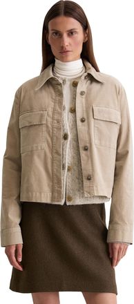 Marc O'Polo Kurzjacke MARC OPOLO, Damen, Gr. 36, chalky mauve, Samt, Obermaterial: 78% Baumwolle, 20% Viskose, 2% Elasthan, regular fit kurz, Manschette, Jacken K