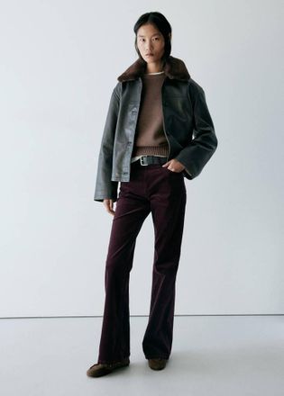 Mango Pantaloni flare velluto a coste vino - Donna - 48 - MANGO