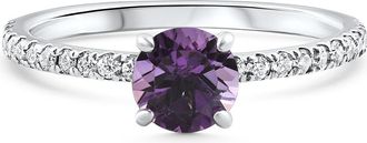 Pompeii3 1Ct Amethyst & Diamond Anniversary Engagement Fashion Ring 10k Gold Lab Grown