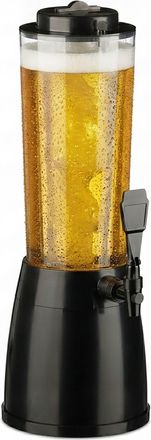 Relaxdays Relaxdays Torre De Cerveza Con Grifo, 2,5 L, Dispensador De Bebidas Con Enfriador, Beer Tower, Transparente Y Negro