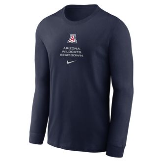Nike Arizona Sideline Nike Mens Dri-FIT College Long-Sleeve T-Shirt in Blue | 02EW41SUAN-LDX