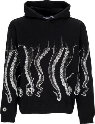 Octopus Blauw/Wit Lichtgewicht Hoodie met Tentakel Print - Heren - Hoodies - Blauw - XL - Katoen - Hoodies & sweatvesten