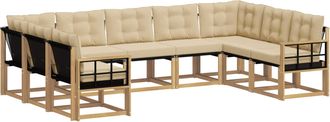 vidaXL Conjunto De Sof&aacute;s De Exterior 9 Uds. Y Beige Vidaxl