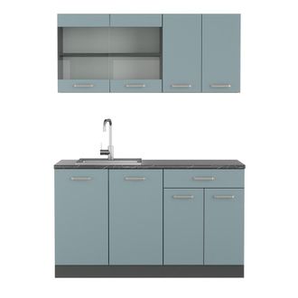 Vicco Cocina Vers&aacute;til R-line, Gris Azulado/antracita, 140 Cm, Et Antracita
