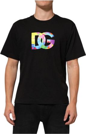 Dolce & Gabbana T-shirt met korte mouwen en ronde hals - Heren - T-shirts - Zwart - XS - Katoen - Tops