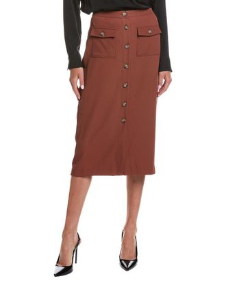 Shelli Segal Laundry By Shelli Segal Button Front Midi Skirt