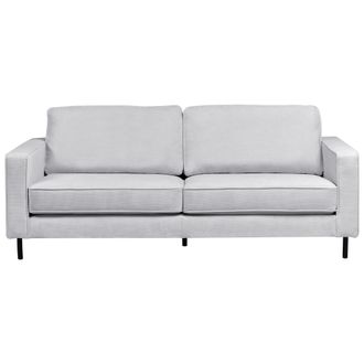 Beliani Sof&aacute; Moderno Minimalista De Tela 3 Plazas Cojines Patas De Metal Gris Claro Savalen