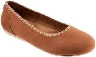 Softwalk Sonoma Embroidery Flat in Luggage Suede at Nordstrom, Size 10.5