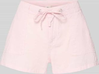Gina Tricot Leinenshorts mit Bindeg&uuml;rtel und Eingrifftaschen in Flieder, Gr&ouml;&szlig;e 34