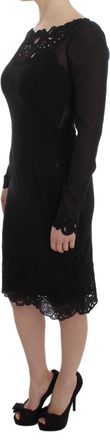 Dolce & Gabbana Womens Black Silk Stretch Sheath Dress Elastane