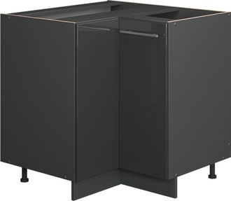 Vicco Armario De Esquina Fame-line, Antracita Alto Brillo, 80.5 Cm, Et Roble, Vicco