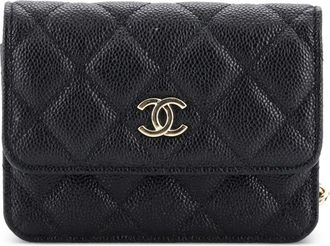Chanel CC Bow gewatteerde Caviar mini-crossbodytas - Zwart