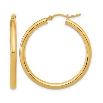 Diamond2Deal 14K Yellow Gold Round Hoop Earrings