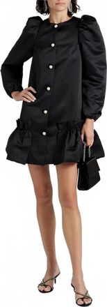 Sleeper Mystery Puff Mini Dress In Black