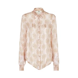 Fendi Dames, Blouses & Shirts, Veelkleurig, Maat: M Chiffon