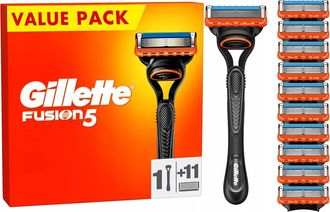 Gillette Maquinilla De Afeitar De Cartuchos Gillette Fusion5: Mango + 11 Cuchillas De Repuesto Originales