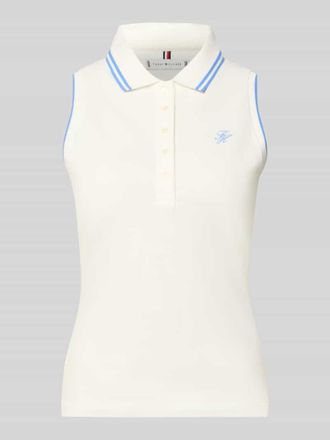Tommy Hilfiger Slim Fit Poloshirt aus Baumwoll-Mix in Ecru, Gr&ouml;&szlig;e XL