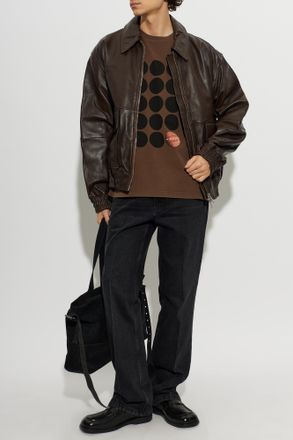 Marni Cotton T-shirt With Print, Mens, Brown