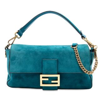 Fendi Medium Suede Baguette Satchel