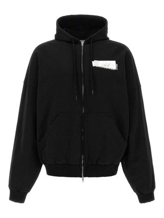 Balenciaga Black Silver Tape Cotton Hoodie