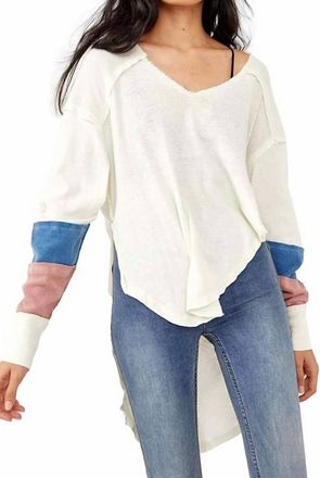 Free People Goalie Tee In Ivory Combo