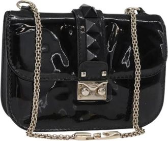 Valentino Pre-owned Cross Body Bags, female, Black, Size: ONE SIZE Pre-owned Glam Lock Shoulder Bag