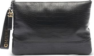 Chanel Borsa in pelle con goffratura effetto coccodrillo 2019 - Nero