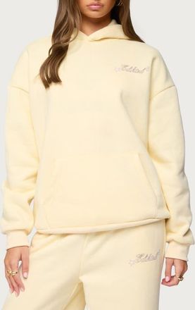 Edikted Club Edikted Oversize Cotton Blend Hoodie in Yellow at Nordstrom, Size X-Small