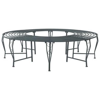 vidaXL Banco De &Aacute;rbol 8-n&uacute;mero De Plazas &Oslash; 160 X 44 Cm Acero Vidaxl