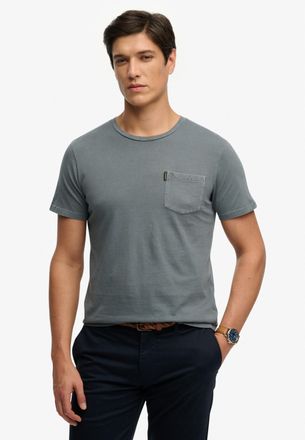 Superdry Rundhalsshirt SUPERDRY CLASSIC ESSENTIAL POCKET TEE, Herren, Gr. XXL, blau mirage, Single Jersey, Obermaterial: 100% Baumwolle, unifarben, relaxed fit