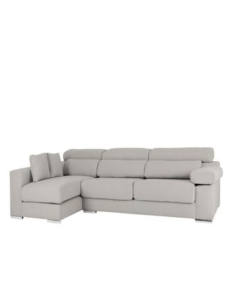 Deco Wood Sof&aacute; 4/5 plazas y chaise longue izquierdo color gris claro 300x168cm