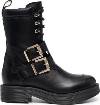 Love Moschino Lace-up Boots - Dames - Veterlaarzen - Zwart - 36 EU - Leer - Schoenen