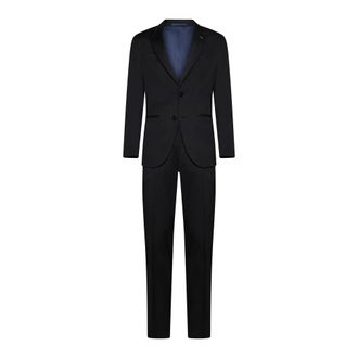 D4.0 Single Breasted Suits, male, Black, Size: 3XL Single-Breasted Two-Piece Suit