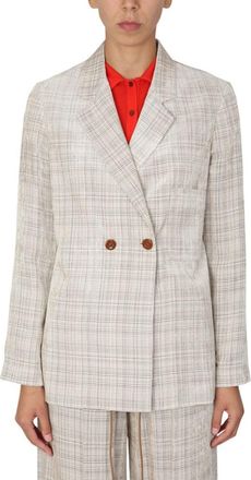 Alysi Tailored Double-Breasted Blazer With Notched Lapels