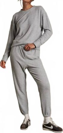 perfectwhitetee Mare Brushed Sweater Jogger In Heather Grey