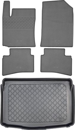 OEM Kia Stonic Suv (5 Puertas) A Partir De Octubre De 2017. Juego: Alfombrillas De Goma Para Coche + Alfombrilla Para Maletero